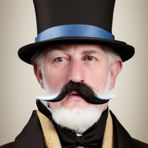 Prussian hunter, middle-aged, pointed slacot, pale face, monocle over left eye, black imperial mustache, blue robes, deep gaze, frown, hooked nose, aristocrat, fifty years old, pictured from waist up in color ultra-realistic portrait cinematic lighting 80mm lens, 8k, photography bokeh