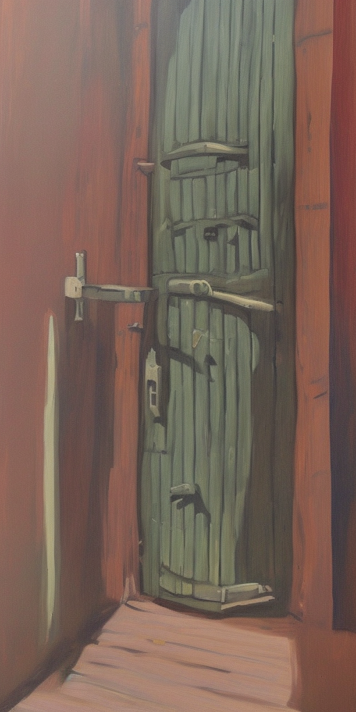 a painting of an door