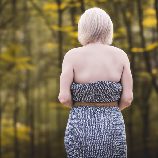 a blonde mature woman with thin skin seen from behind, thin back and wide hips nkd ultra-realistic portrait cinematic lighting 80mm lens, 8k, photography bokeh