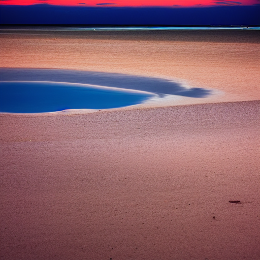 Landscape photo of a blue beach at night time like National Geographic