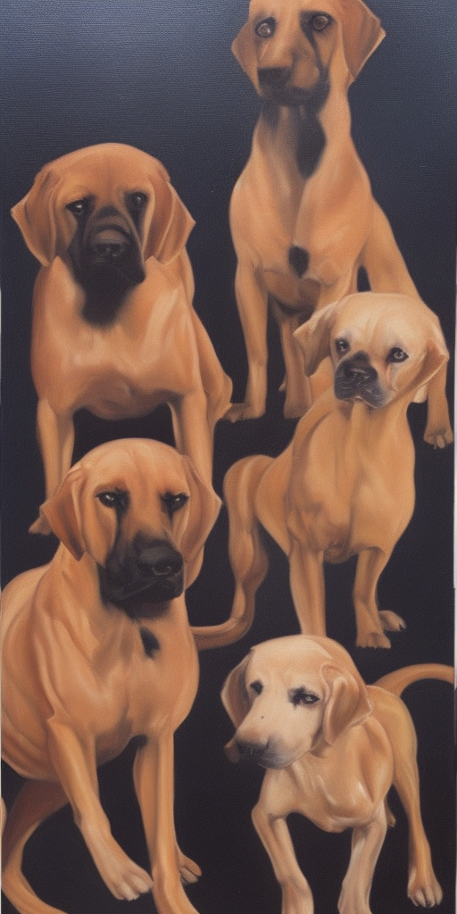 a oil painting of Think of someone else: Cerberus, that could be a good dog, a dog that is sometimes a bit much, but a good dog, that could be him. 
