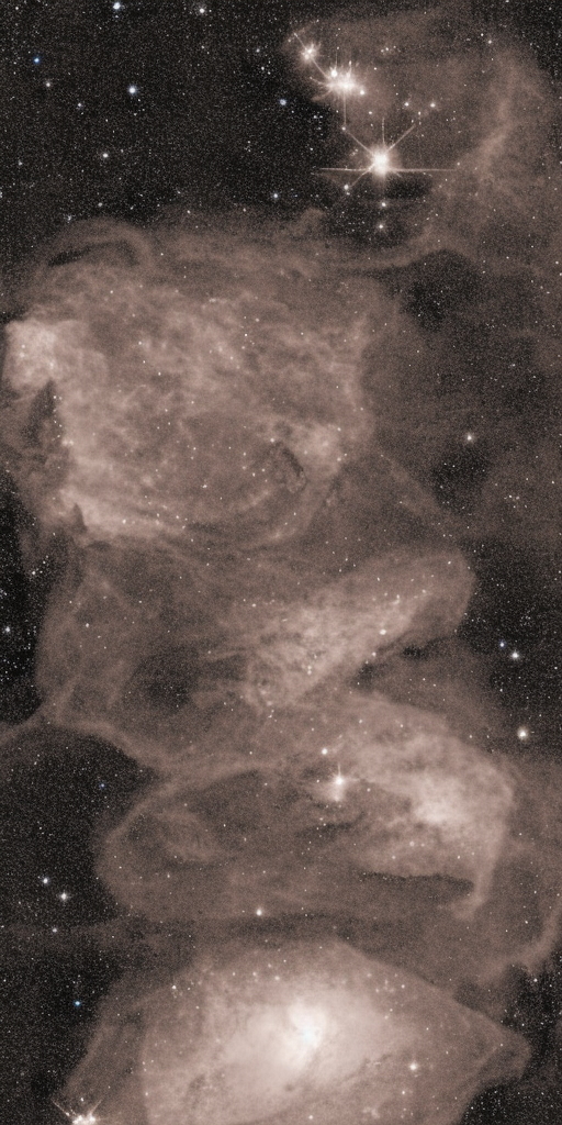 a drawing of Orion in Gas, Dust, and Stars