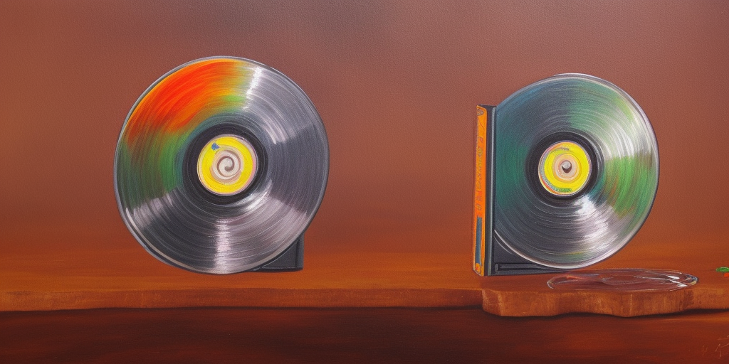 a painting of a CD in Camera