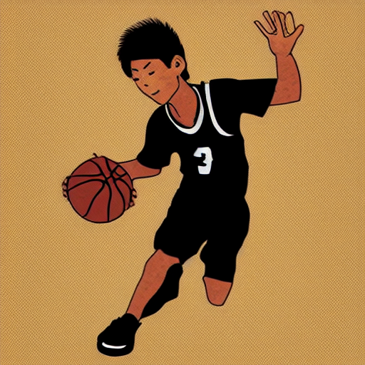 basketball art boy asian