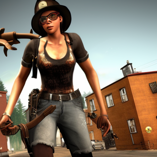 left for dead 2 game, young beautiful steampunk witch, glasses, 8k, photorealistic