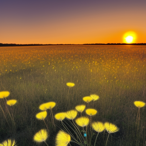 Dandelion gras Sunset