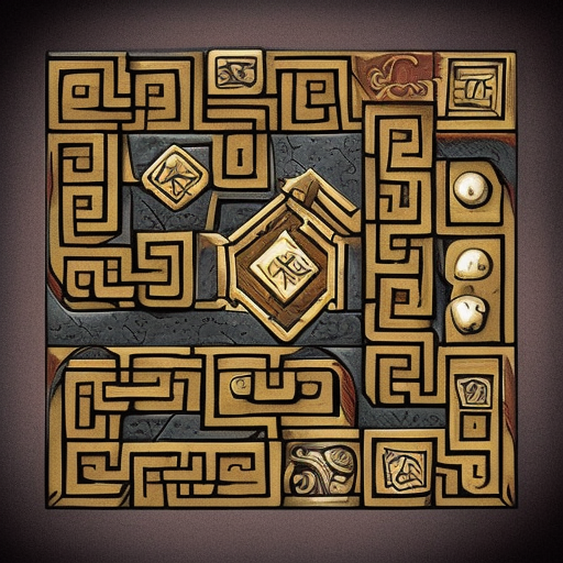 a dwarven puzzle box recently dug up from a digsite, illustration dungeons and dragons
