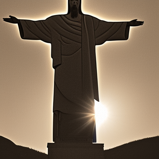 Christ the Redeemer illuminated by the sun