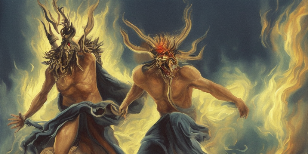 a painting of Run Run Wheeze Run out Prevent Support on your knees Fight back up Take a deep breath! OOOO ZERRREBERUSSS, the great Hades, who is basically the same as us, only appears big and strong on the outside. 