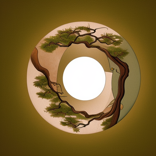 yin yang tree with hidden woman