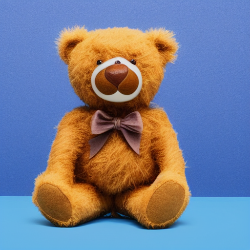 a cute teddy bear with a blue background