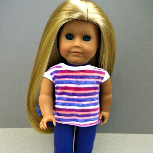 an american girl doll. With rainbow hair