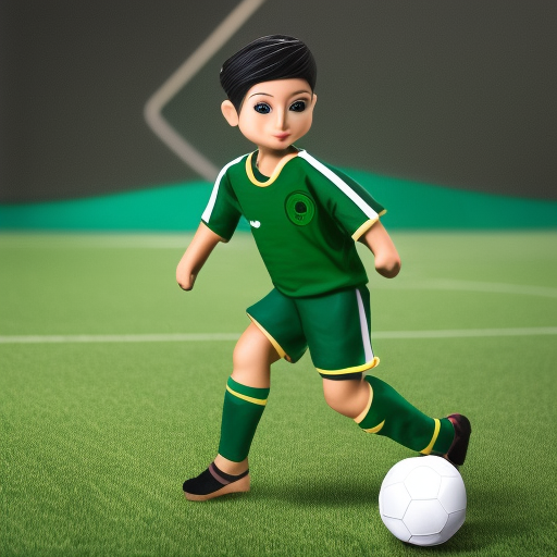 a fennec mascot soccer player wearing a green outfit 
