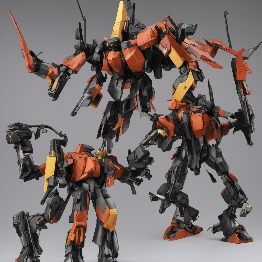 sazabi mobile suit armed with scifi weapons by patrick woodroffe, ron mueck, carole feuerman, victo ngai