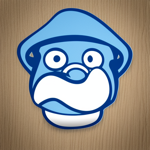 angry smurf with a gun logo