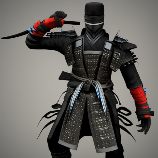 photorealistic 3d 4k Street samurai cyber ninja