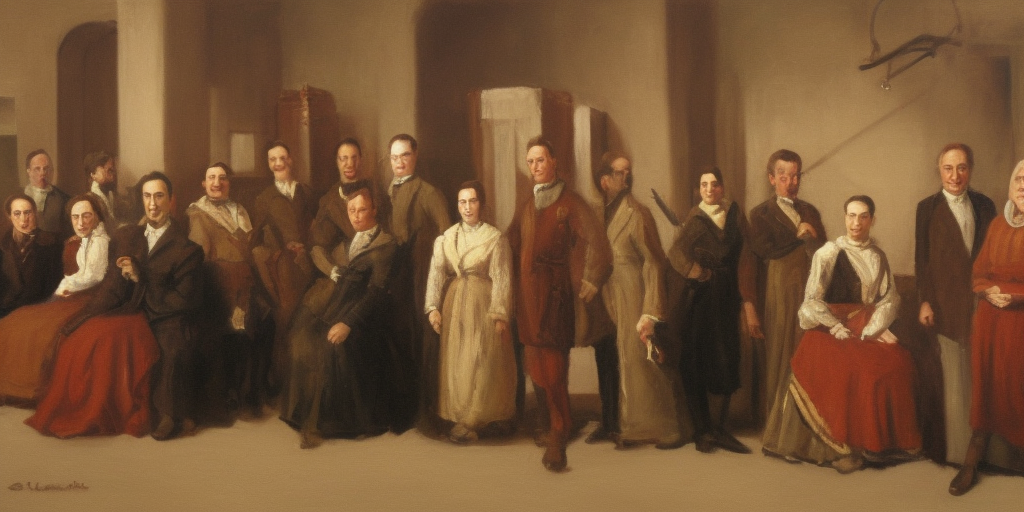 a oil painting of The Companions