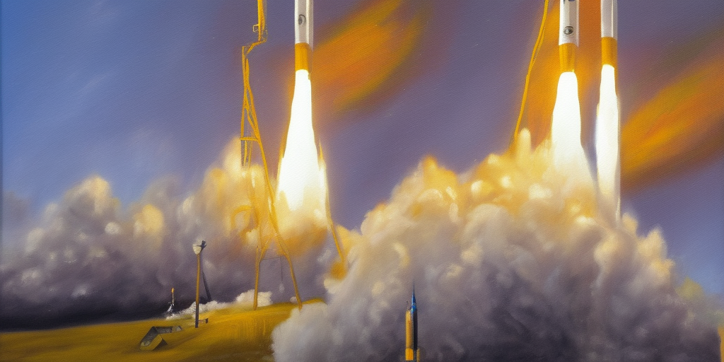 a oil painting of a Rocket Transformer
