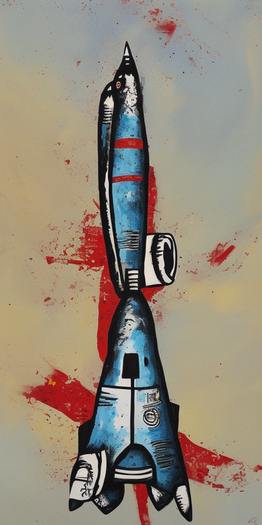 a painting of a Rock n Roll Rocket
