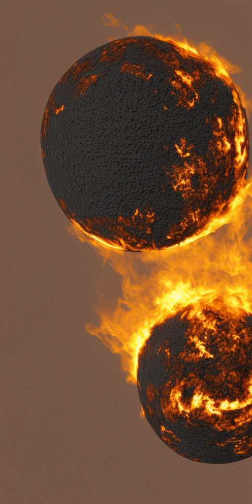 a 3d rendering of a burning earth