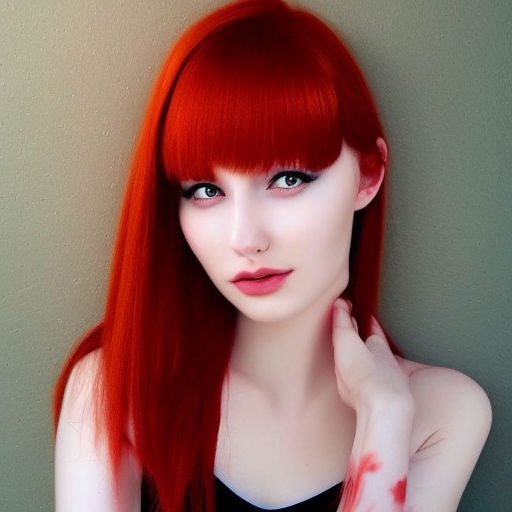girl age 20 years realistic red hair beautyful kysses
