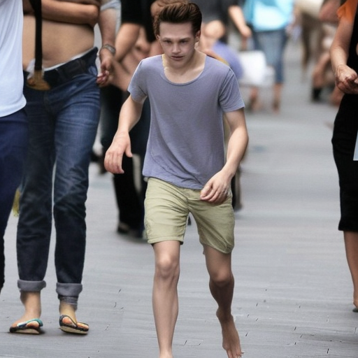 tom holland with feet instead of hands, bare feet, feet for hands