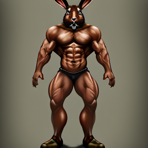 full body portrait, mdjrny-v4 style portrait of impossibly muscled savage body builder anthro rabbit shaman with boots and clawed hands, roaring, covered in blood, digital painting, artstation, concept art, smooth, sharp focus, 8k
