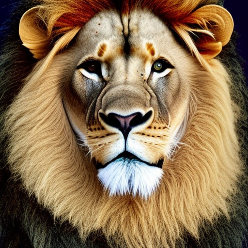 Lion colour full portrait 
