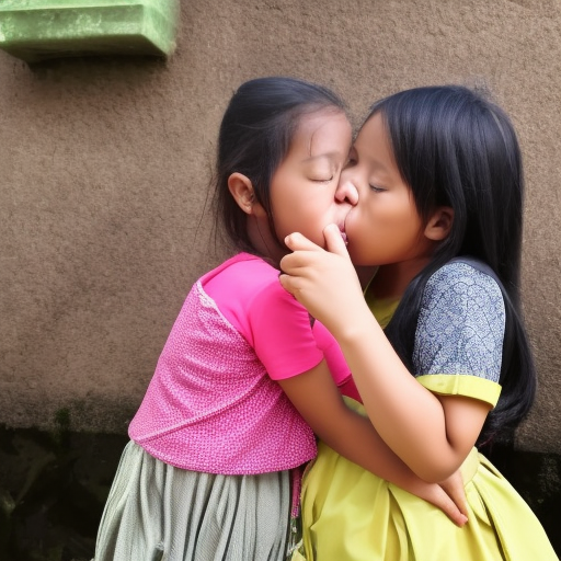 two sisters melayu girl kissing 