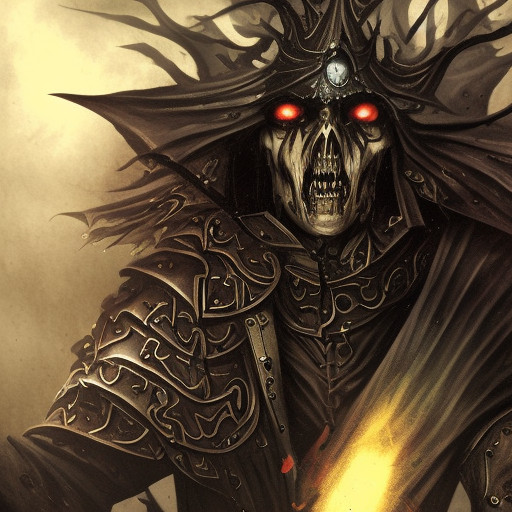 dark mage of Be'lakor, Warhammer fantasy, creepy, grim-dark, Yuri Hill, gritty, realistic, illustration, high definition