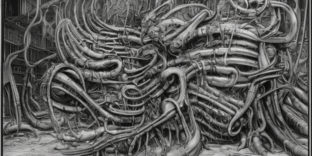 a h.r. giger of Russia ruined my hometown with Z propaganda