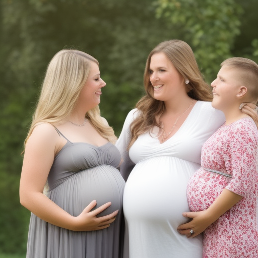 three pregnant women marrying little boy 