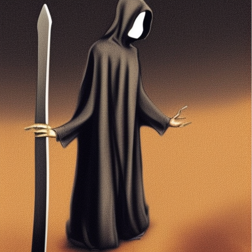 faceless little grim reaper girl with scyth