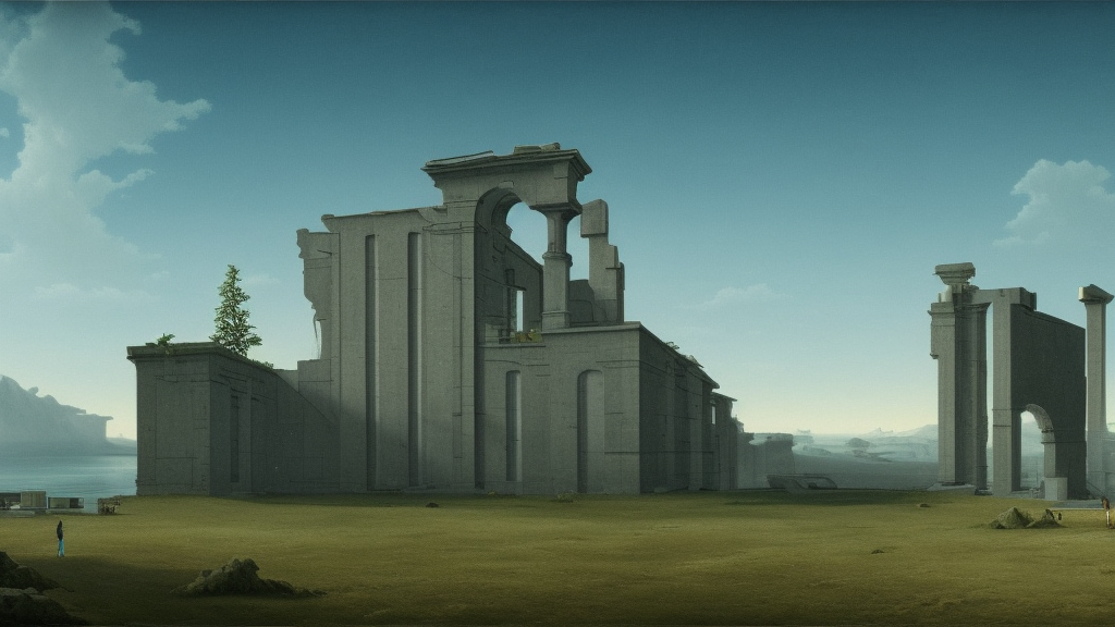 minimalistic, hyperrealistic surrealism, award winning masterpiece with incredible details, a surreal vaporwave liminal space, highly detailed, trending on ArtStation, David Friedrich
