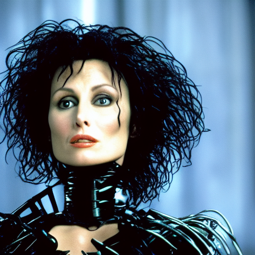 photo of bridget moynahan as edward scissorhands, highly detailed, centered, solid color background, realistic photography, 8k