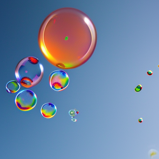 soap bubbles in the air