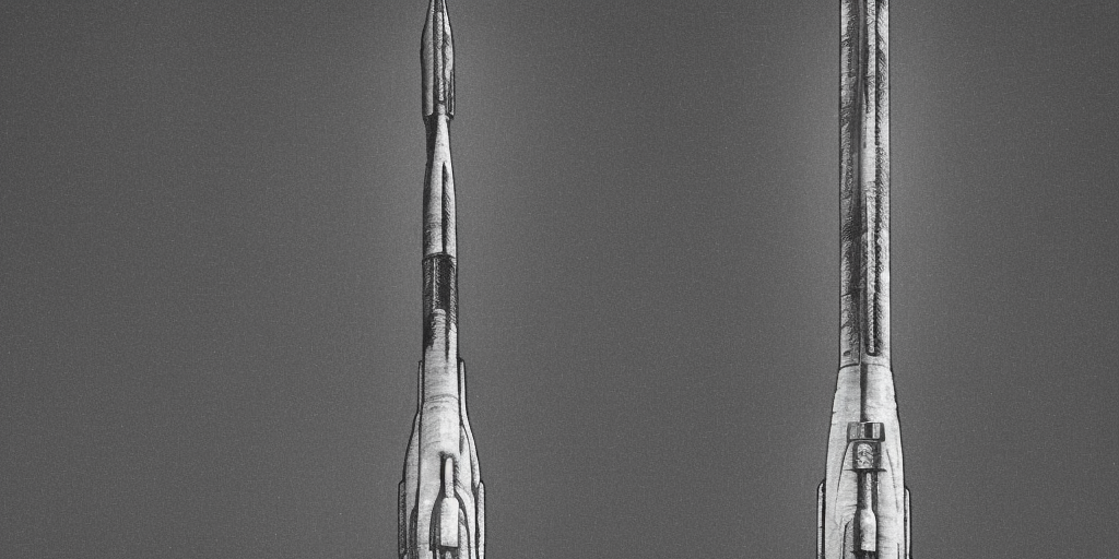 a H.R. Giger of a rocket on a phallus
