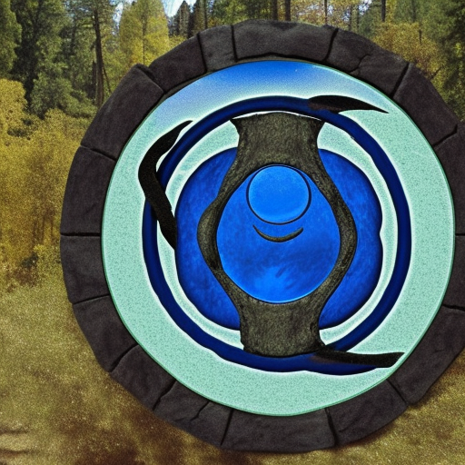 yosemite park, stargate portal, blue zen, yin yang symbol, elven women