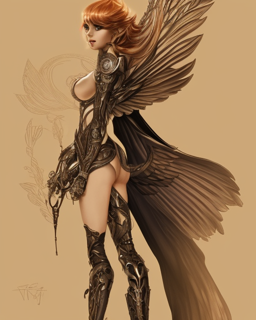 3 / 4 view of woman with metal wings, pixie character, genshin impact, intricate, elegant, sharp focus, illustration, highly detailed, concept art, matte, artgerm, anime, trending on artstation