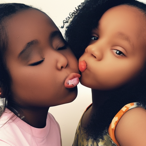 two black girl kiss