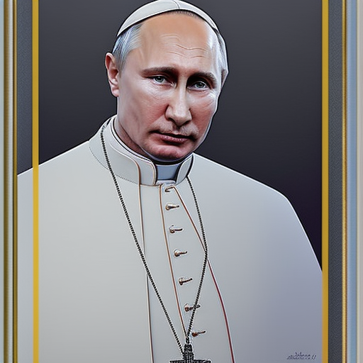 Portrait of Putin as pope photo realistic