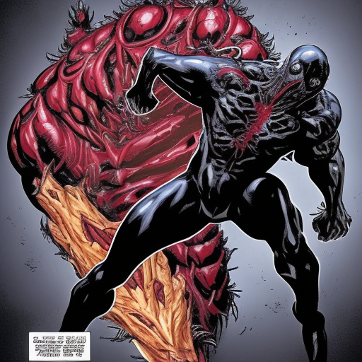 Carnage symbiote fighting Venom symbiote