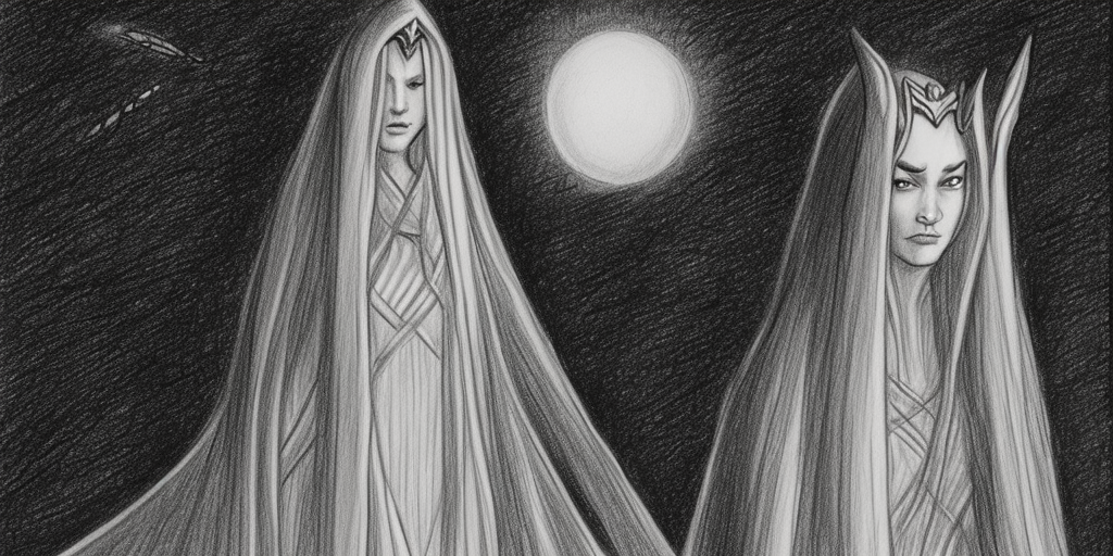 a drawing of Melkor Galadriel

