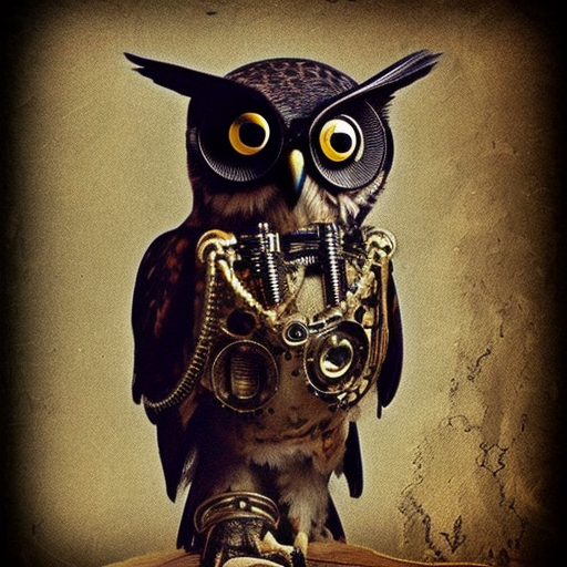 movie owl, steampunk style