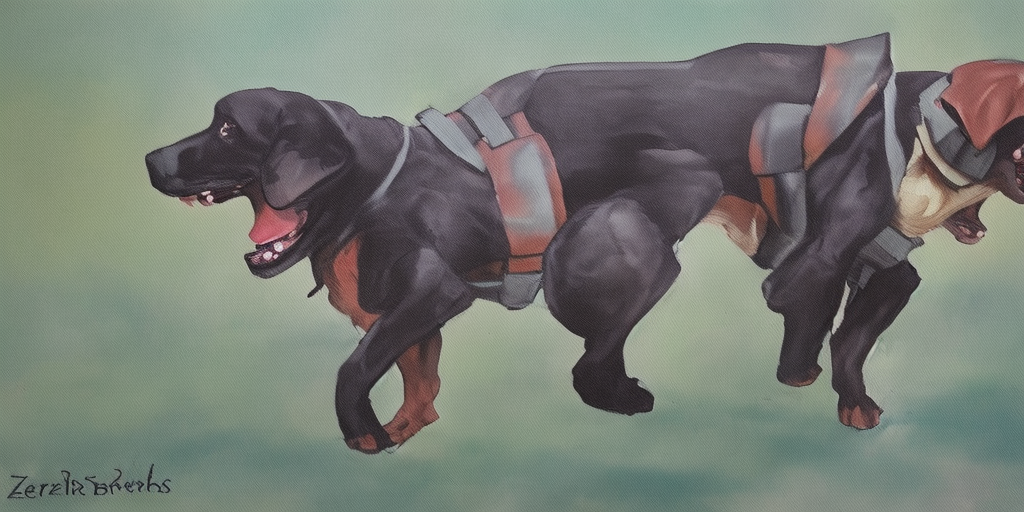 a painting of breathe! Cerberus, this could be a good dog, a dog that is sometimes a bit much, but a good dog, that could be him. Run Stop briefly, bend back and take a breath! tanks, sword, war culture – all that forces me to run around fully armored. Run Keep running and japs! ZERRRRBERUS is one, as I am, one of those young people who had a sword pressed into their hands without being asked. Run Run Wheeze Run out Prevent Support on your knees Fight back up Take a deep breath! OOOO ZERRREBERUSSS, the great Hades, who is basically the same as us, only appears big and strong on the outside. Run Keep running Breathe Keep breathing! If we are honest: He doesn't appear like that anymore, he lets us appear, uses us as figures who, without having to show himself, play his stronger, greatness. Whew Whew Whew Uf,Uf,Uf! Oh Cerberus, the life of another, that's what our lives have in common. O Cerberus you dog, by your very nature you are condemned to live for someone else's world. Dogs do not have their own cultural problems, they only carry those that have been attached to them. Run Wheeze Run Wheeze Stumble Puffing and tumbling Breathe and catch yourself Take a breath and pause for a moment! It is our tasks that reduce us, that make us myths, those who see evil, who raise swords and bark. Staring across the border so that no one dares to watch. Run Pressure Run Pressure Run Schnauf It squeezes the lungs, it squeezes the heart, it presses the head Keep running Keep breathing I keep walking into the other world, puffing and groaning, sweating, swimming in my tank. With trembling arms, hold coats of arms of the underworld. 