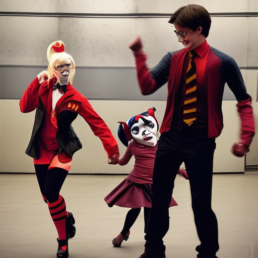 Harry Potter dance with Harley Quinn