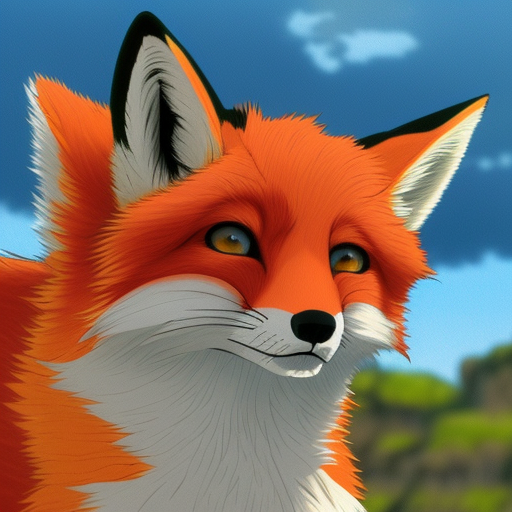 colorful fox face by makoto shinkai