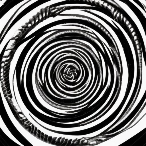 spiral, dark, creature, strange, black and white, fuse