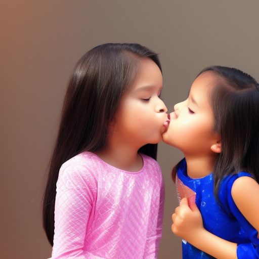 two Little melayu girl kissing at tiktok 