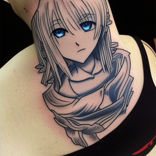 blonde anime boy with tattoos